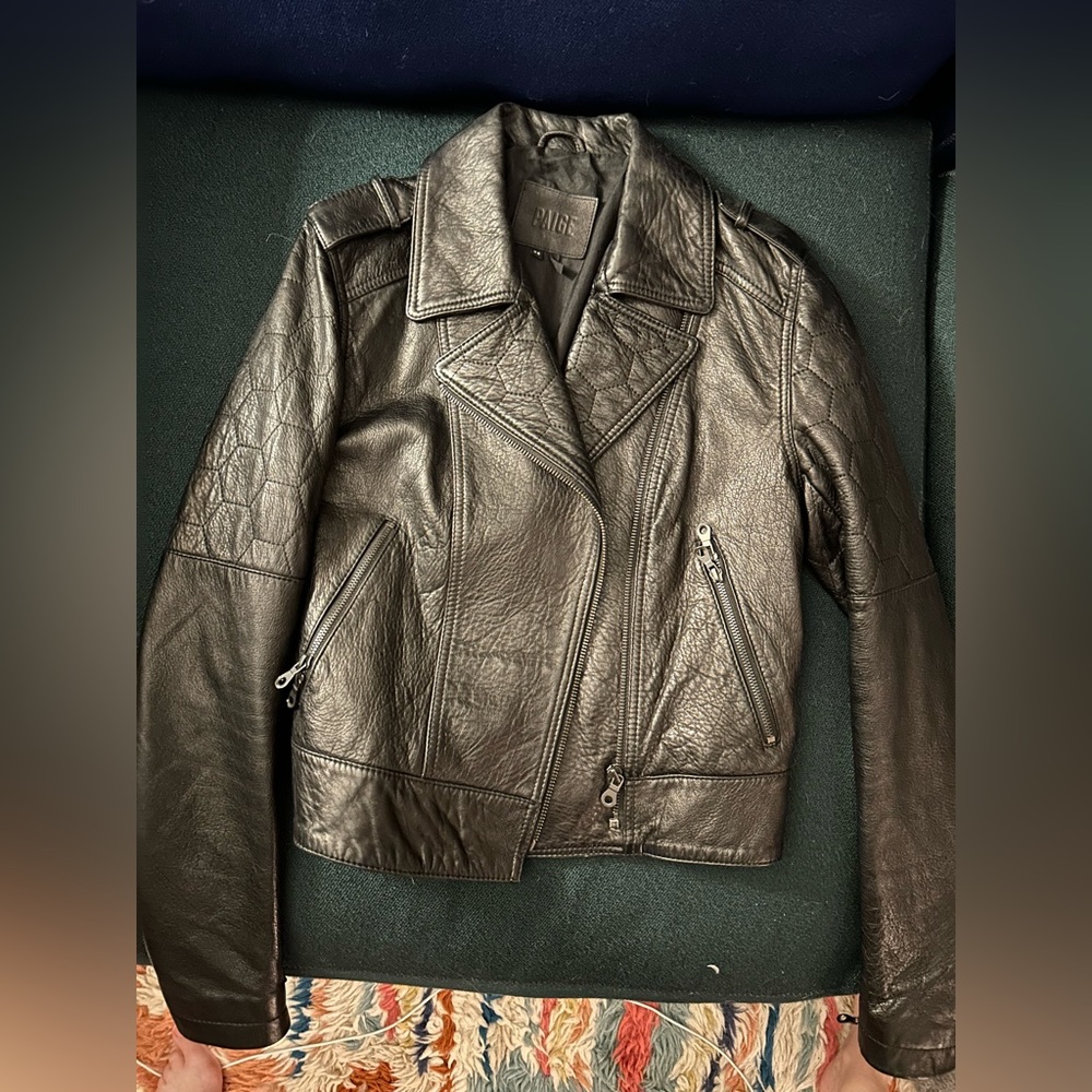 Gorgeous real leather biker jacket by Paige.